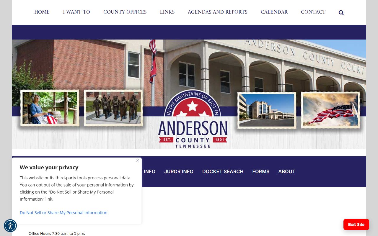 Anderson County traffic court records resource