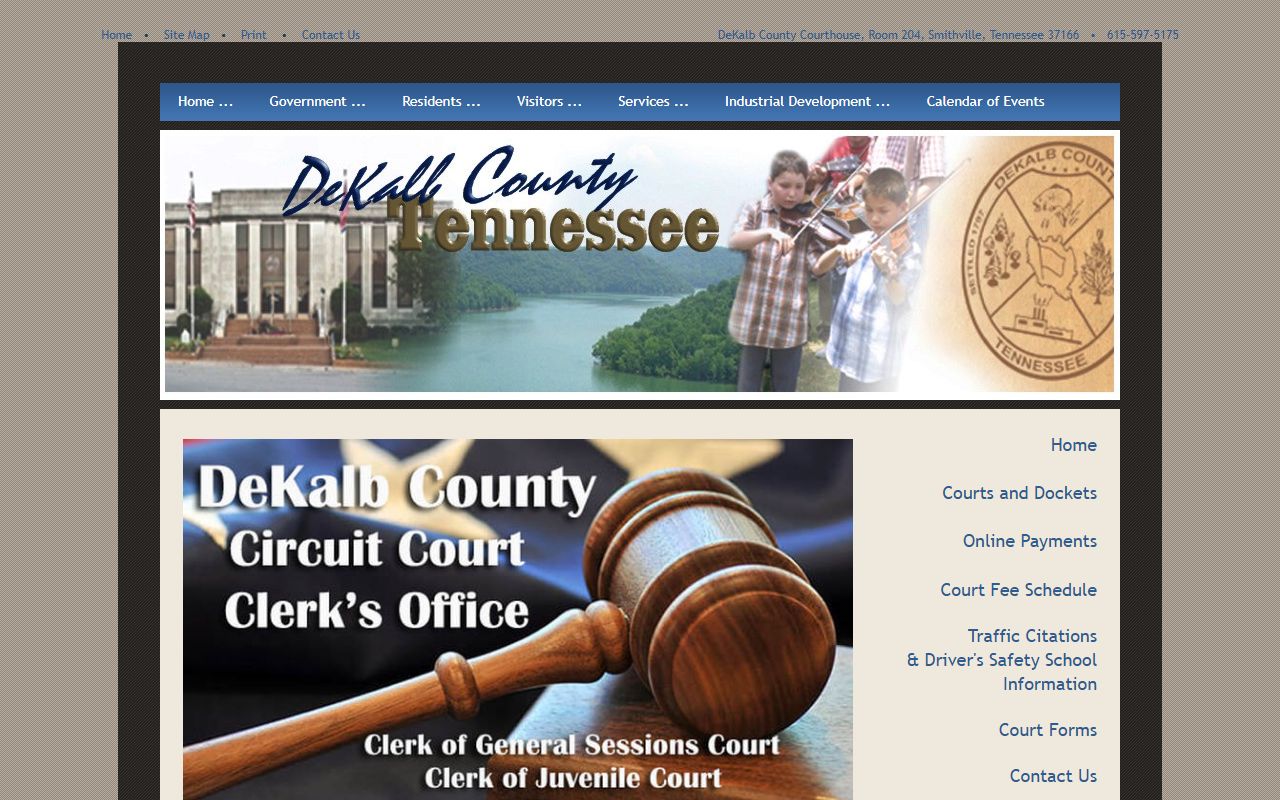 DeKalb County traffic court records at the courts and dockets page